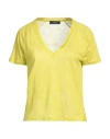 Aragona Woman T-shirt Lime Green Size 6 Linen In Green