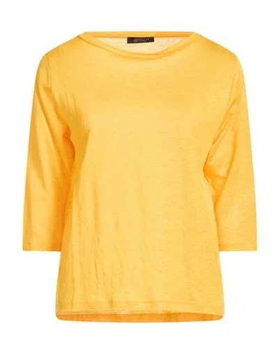 Aragona Woman T-shirt Marigold Size 12 Linen In Orange