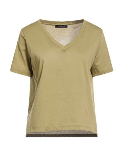 Aragona Woman T-shirt Military Green Size 12 Cotton