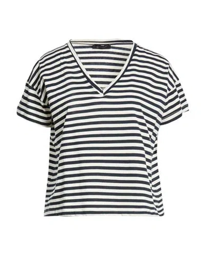 Aragona Woman T-shirt Navy Size 10 Cotton In Blue