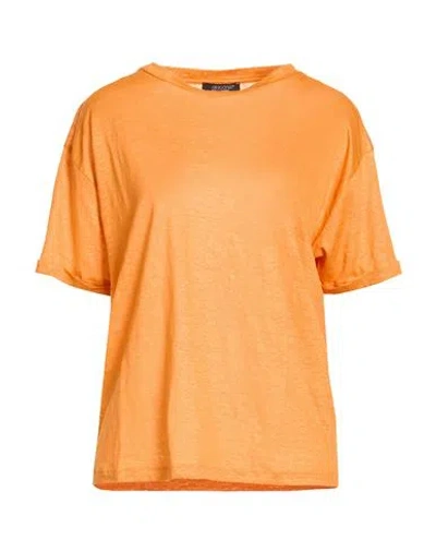 Aragona Woman T-shirt Orange Size 6 Linen