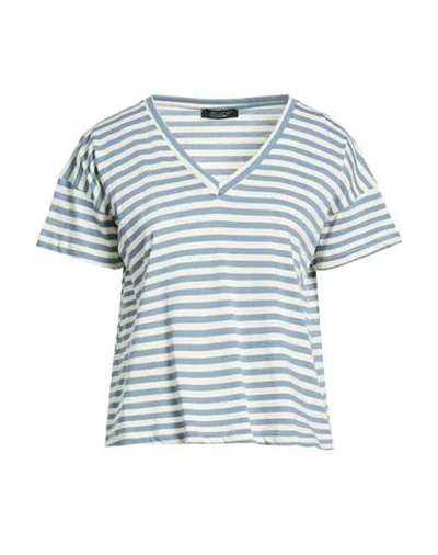 Aragona Woman T-shirt Pastel Blue Size 10 Cotton