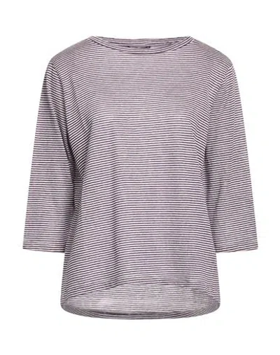 Aragona Woman T-shirt Plum Size 8 Linen, Cotton In Multi