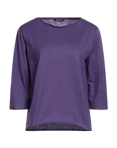 Aragona Woman T-shirt Purple Size 8 Cotton