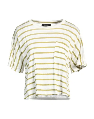 Aragona Woman T-shirt Sage Green Size 8 Linen, Cotton