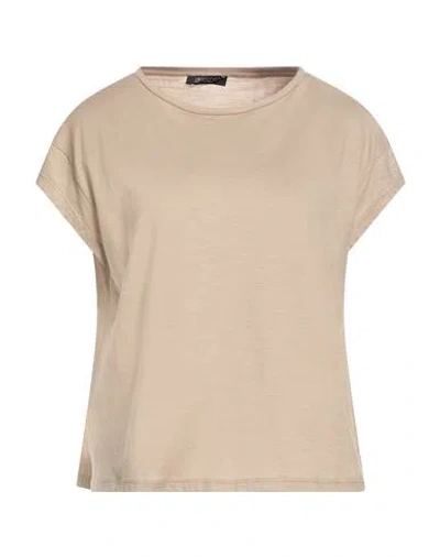Aragona Woman T-shirt Sand Size 10 Cotton In Brown