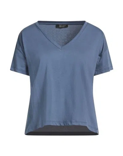 Aragona Woman T-shirt Slate Blue Size 8 Cotton