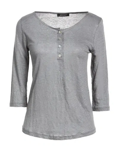 Aragona Woman T-shirt Grey Size 12 Linen In Gray