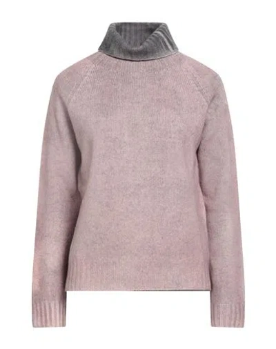 Aragona Woman Turtleneck Antique Rose Size 10 Wool, Cashmere In Pink