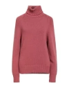 Aragona Woman Turtleneck Antique Rose Size 8 Wool In Pink