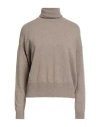 Aragona Woman Turtleneck Beige Size 10 Cashmere In Brown
