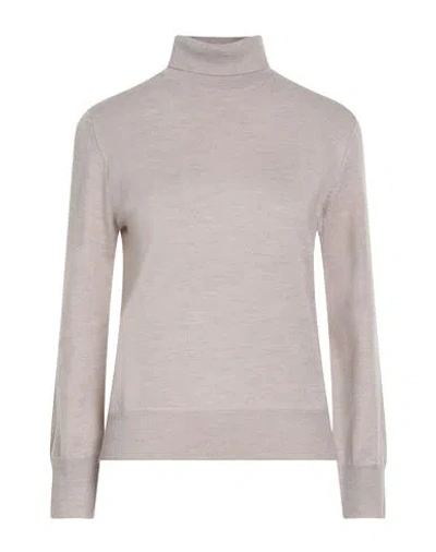 Aragona Woman Turtleneck Beige Size 10 Merino Wool In Gray