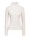 Aragona Woman Turtleneck Beige Size 8 Wool, Cashmere