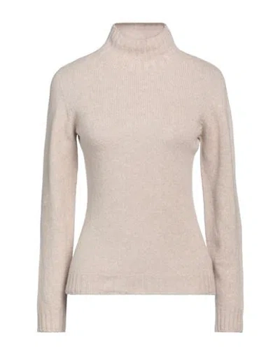 Aragona Woman Turtleneck Beige Size 10 Wool, Cashmere