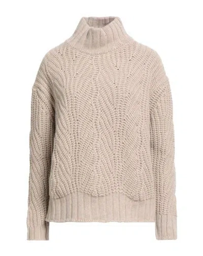 Aragona Woman Turtleneck Beige Size 10 Wool, Cashmere In Neutral