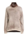 Aragona Woman Turtleneck Beige Size 6 Cashmere In Multi