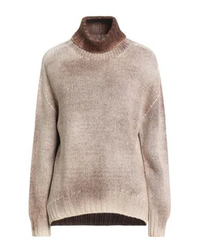Aragona Woman Turtleneck Beige Size 6 Cashmere In Multi