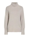 Aragona Woman Turtleneck Beige Size 8 Cashmere In Gray