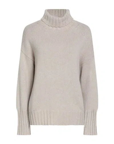 Aragona Woman Turtleneck Beige Size 8 Cashmere In Gray