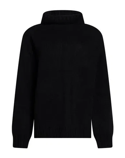 Aragona Woman Turtleneck Black Size 10 Cashmere