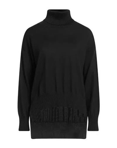Aragona Woman Turtleneck Black Size 10 Merino Wool