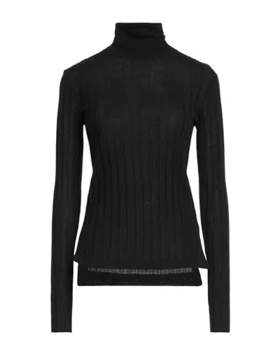 Aragona Woman Turtleneck Black Size 10 Merino Wool