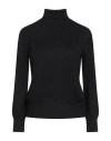 Aragona Woman Turtleneck Black Size 10 Merino Wool In Black