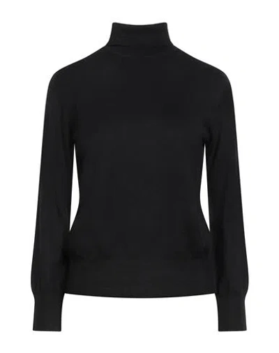 Aragona Woman Turtleneck Black Size 10 Merino Wool