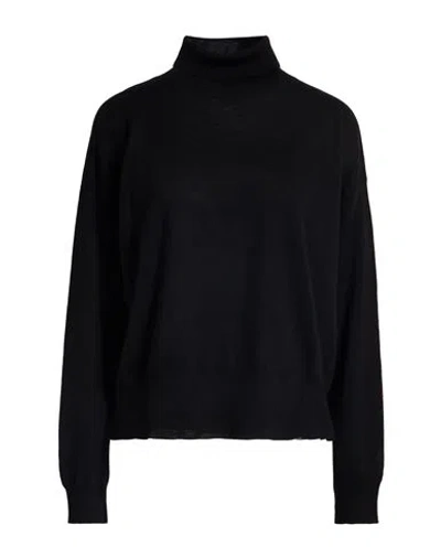 Aragona Woman Turtleneck Black Size 12 Merino Wool