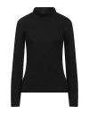 Aragona Woman Turtleneck Black Size 12 Wool, Cashmere In Black
