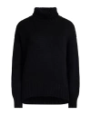 Aragona Woman Turtleneck Black Size 8 Merino Wool