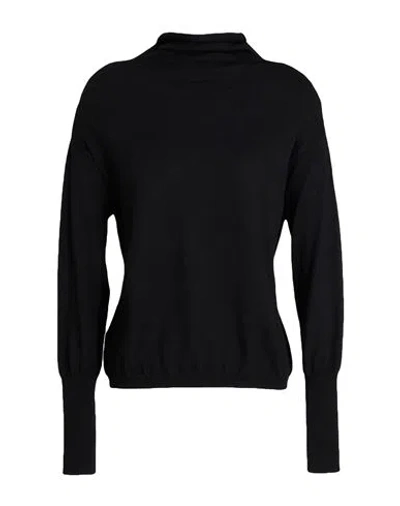 Aragona Woman Turtleneck Black Size 8 Merino Wool