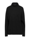 Aragona Woman Turtleneck Black Size 8 Virgin Wool, Cashmere