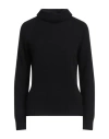 Aragona Woman Turtleneck Black Size 12 Wool, Cashmere