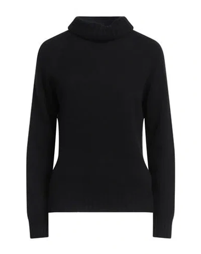 Aragona Woman Turtleneck Black Size 12 Wool, Cashmere