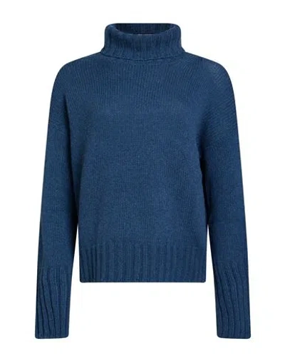 Aragona Woman Turtleneck Blue Size 2 Cashmere
