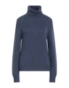 Aragona Woman Turtleneck Blue Size 6 Wool In Blue