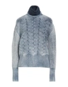 Aragona Woman Turtleneck Blue Size 6 Wool, Cashmere In Multi