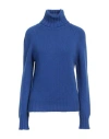 Aragona Woman Turtleneck Blue Size 10 Cashmere