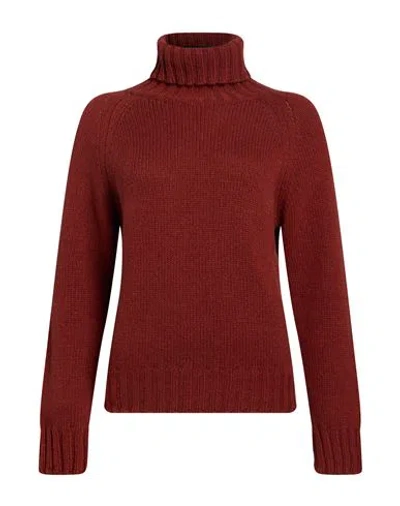 Aragona Woman Turtleneck Brick Size 4 Cashmere In Burgundy