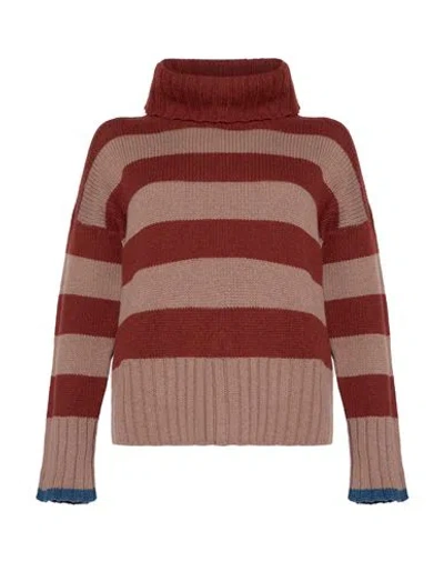Aragona Woman Turtleneck Brick Size 4 Cashmere In Brown