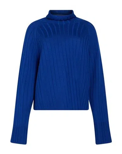 Aragona Woman Turtleneck Bright Blue Size 2 Merino Wool