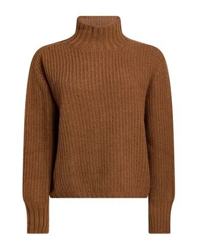 Aragona Woman Turtleneck Brown Size 2 Cashmere