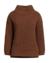 Aragona Woman Turtleneck Brown Size 8 Baby Alpaca Wool, Merino Wool, Polyamide