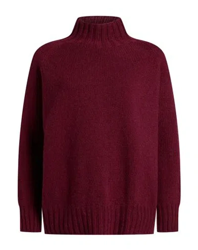 Aragona Woman Turtleneck Burgundy Size 2 Cashmere