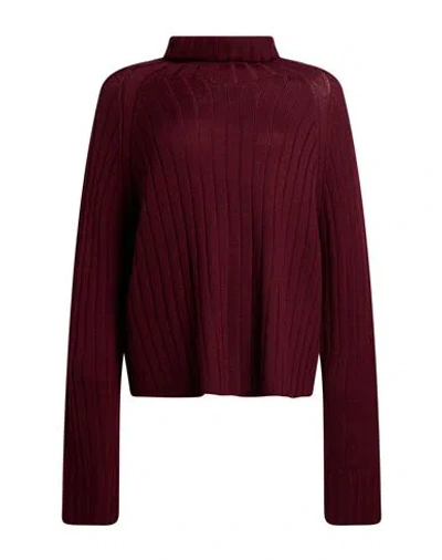 Aragona Woman Turtleneck Burgundy Size 4 Merino Wool