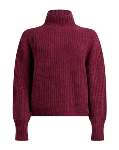 Aragona Woman Turtleneck Burgundy Size 8 Cashmere