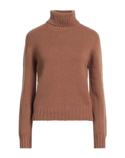 Aragona Woman Turtleneck Camel Size 10 Cashmere In Beige