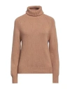 Aragona Woman Turtleneck Camel Size 10 Cashmere In Beige