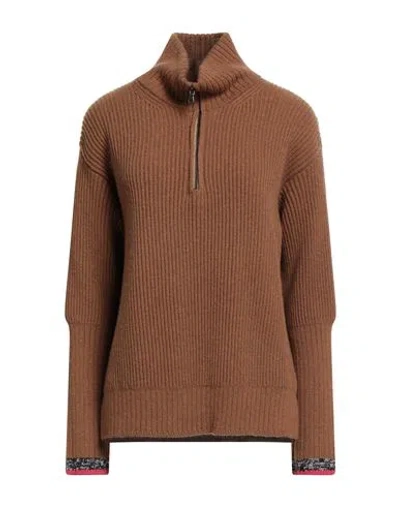 Aragona Woman Turtleneck Camel Size 4 Cashmere In Brown